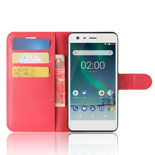 Nokia 2 Pu Wallet Case [Red]