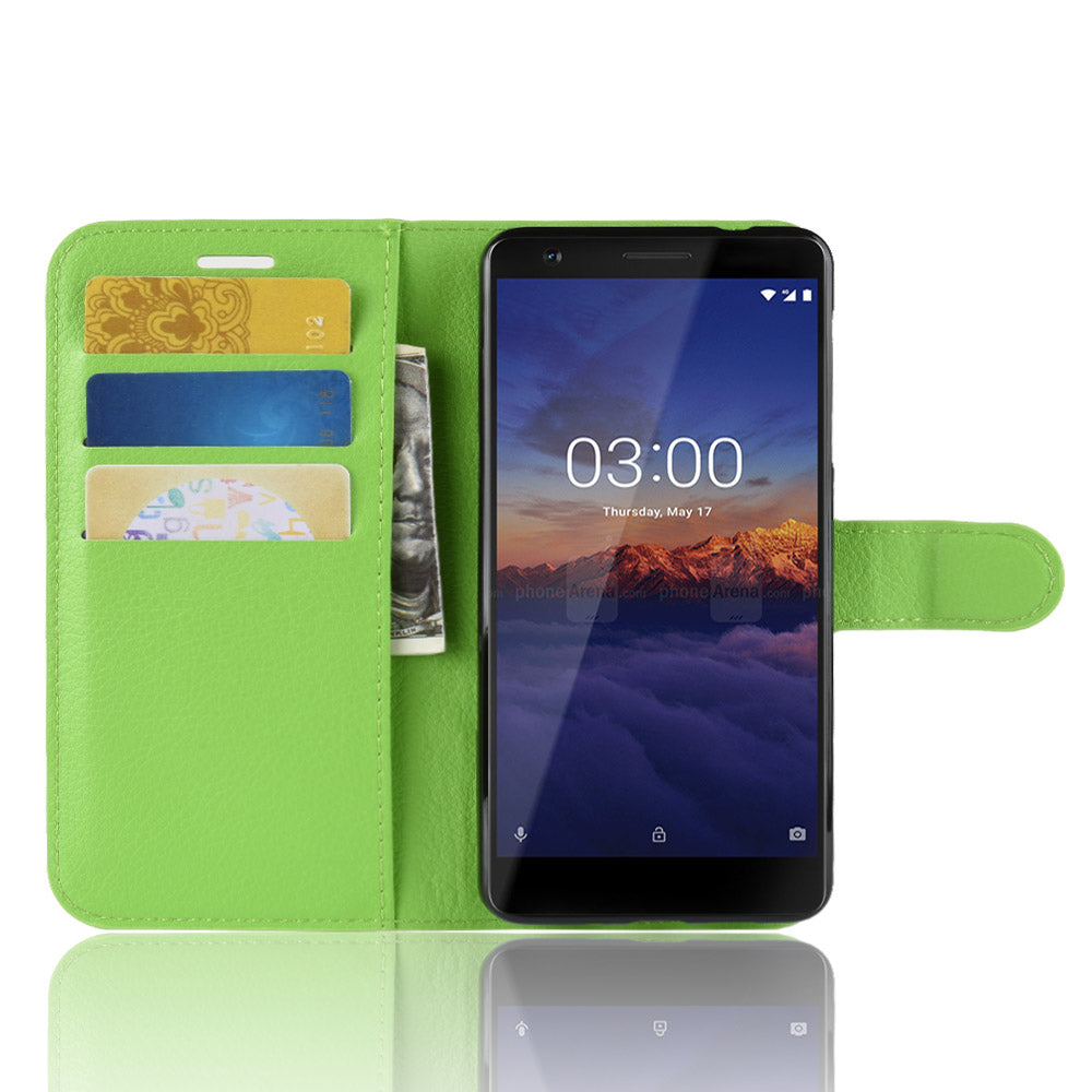 Nokia 3.1 Pu Wallet Case [Green]