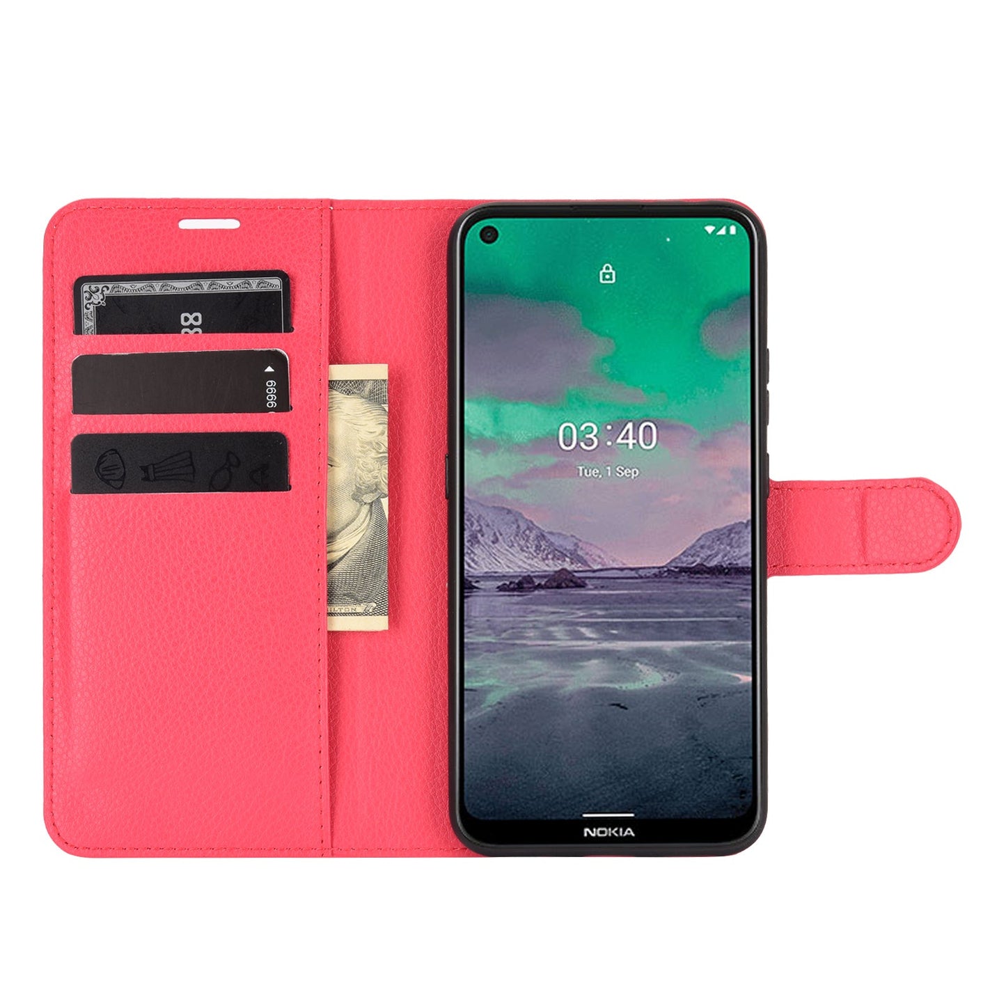 Nokia 3.4 Pu Wallet Case [Red]