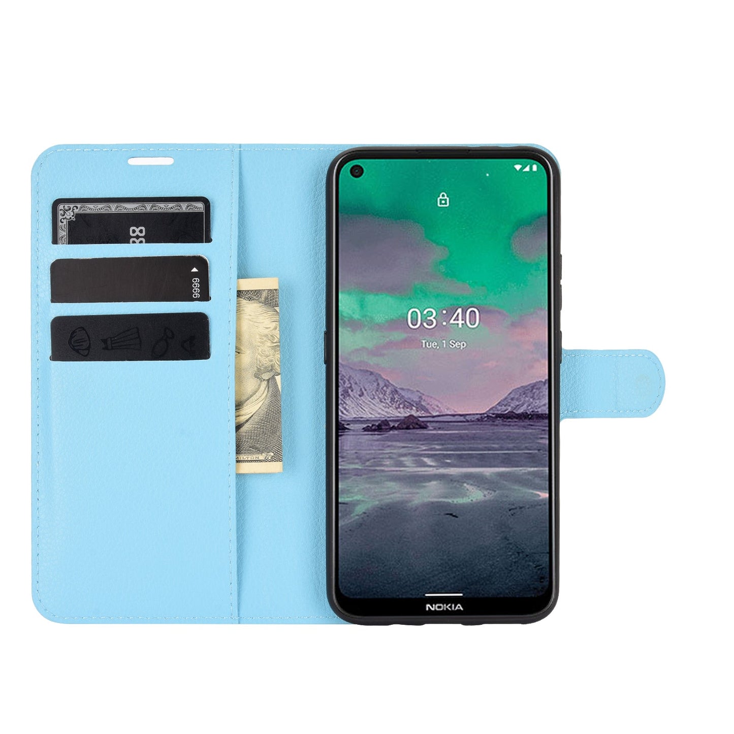Nokia 3.4 Pu Wallet Case [Lightblue]