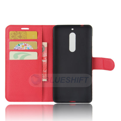 Nokia 5 Pu Wallet Case [Red]