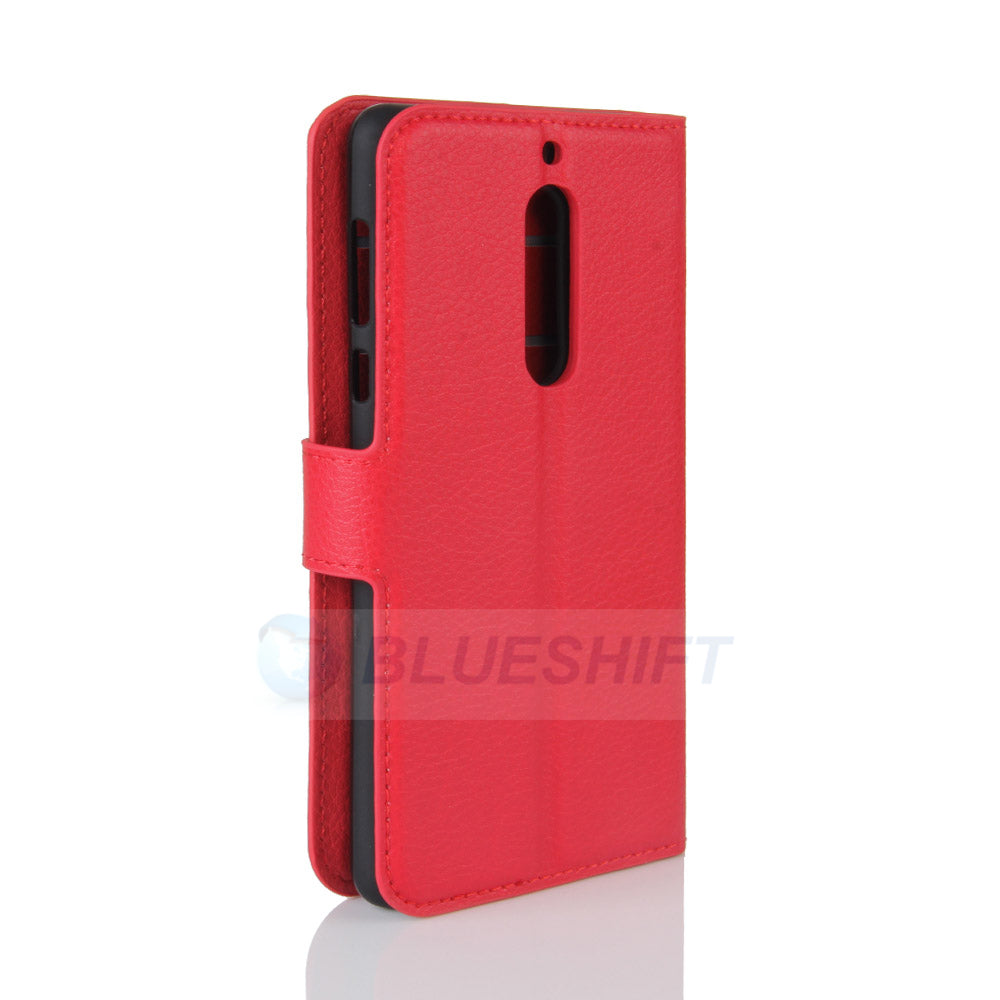 Nokia 5 Pu Wallet Case [Red]