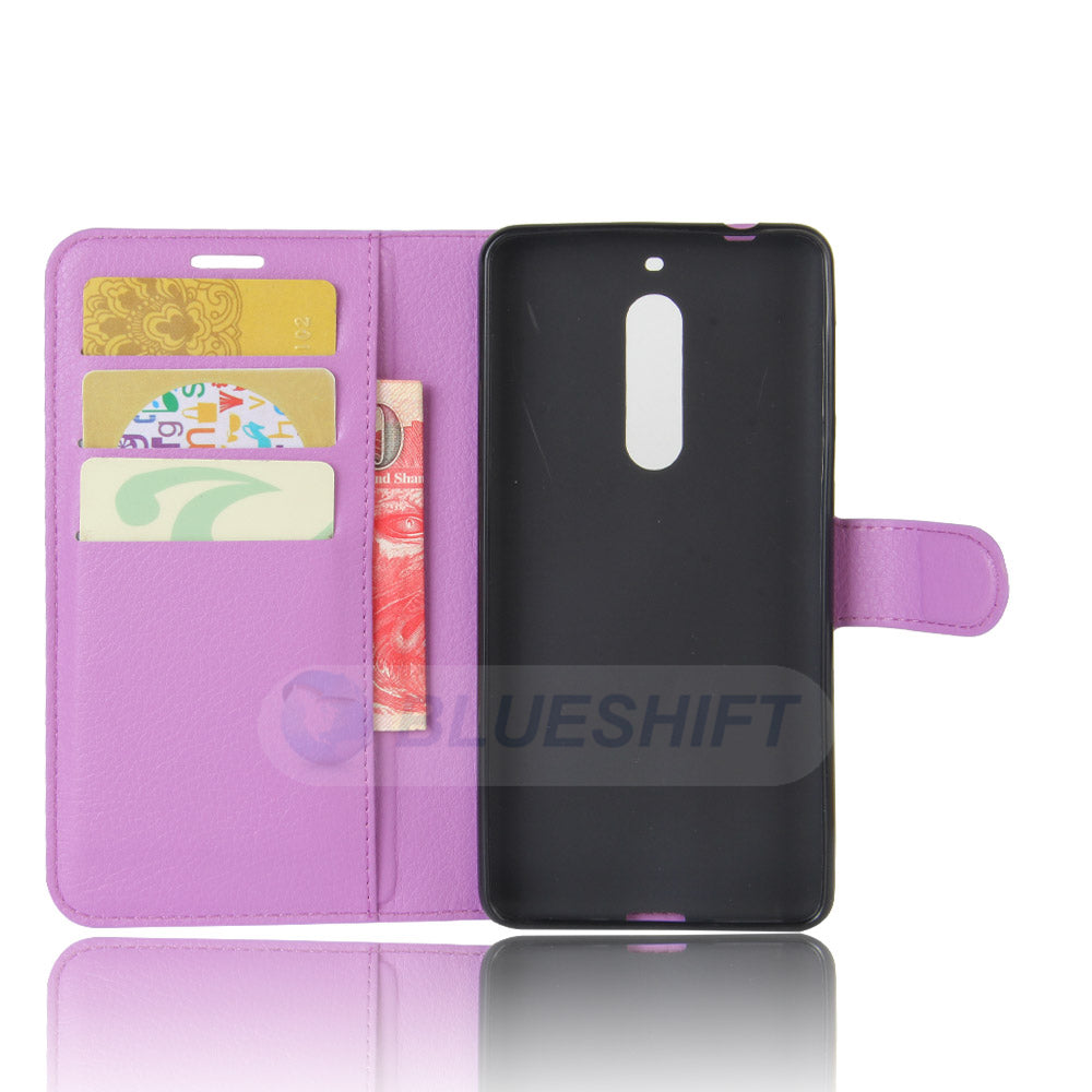 Nokia 5 Pu Wallet Case [Purple]