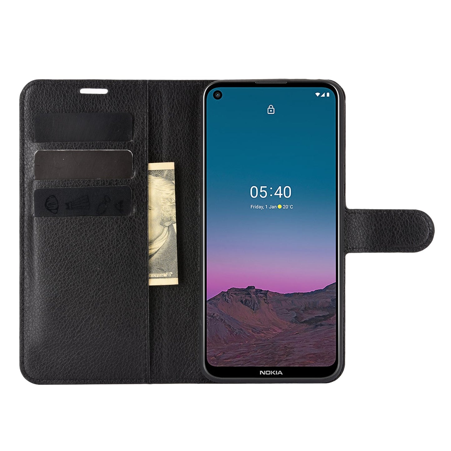 Nokia 5.4 Pu Wallet Case [Black]