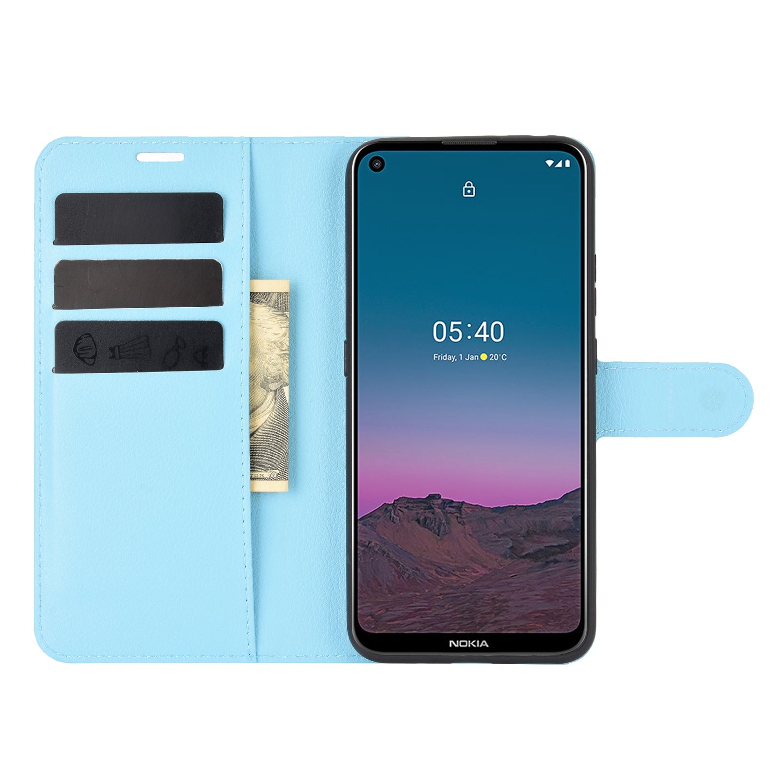 Nokia 5.4 Pu Wallet Case [Lightblue]