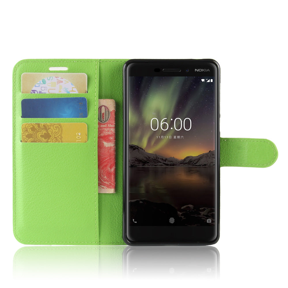 Nokia 6.1 Pu Wallet Case [Green]