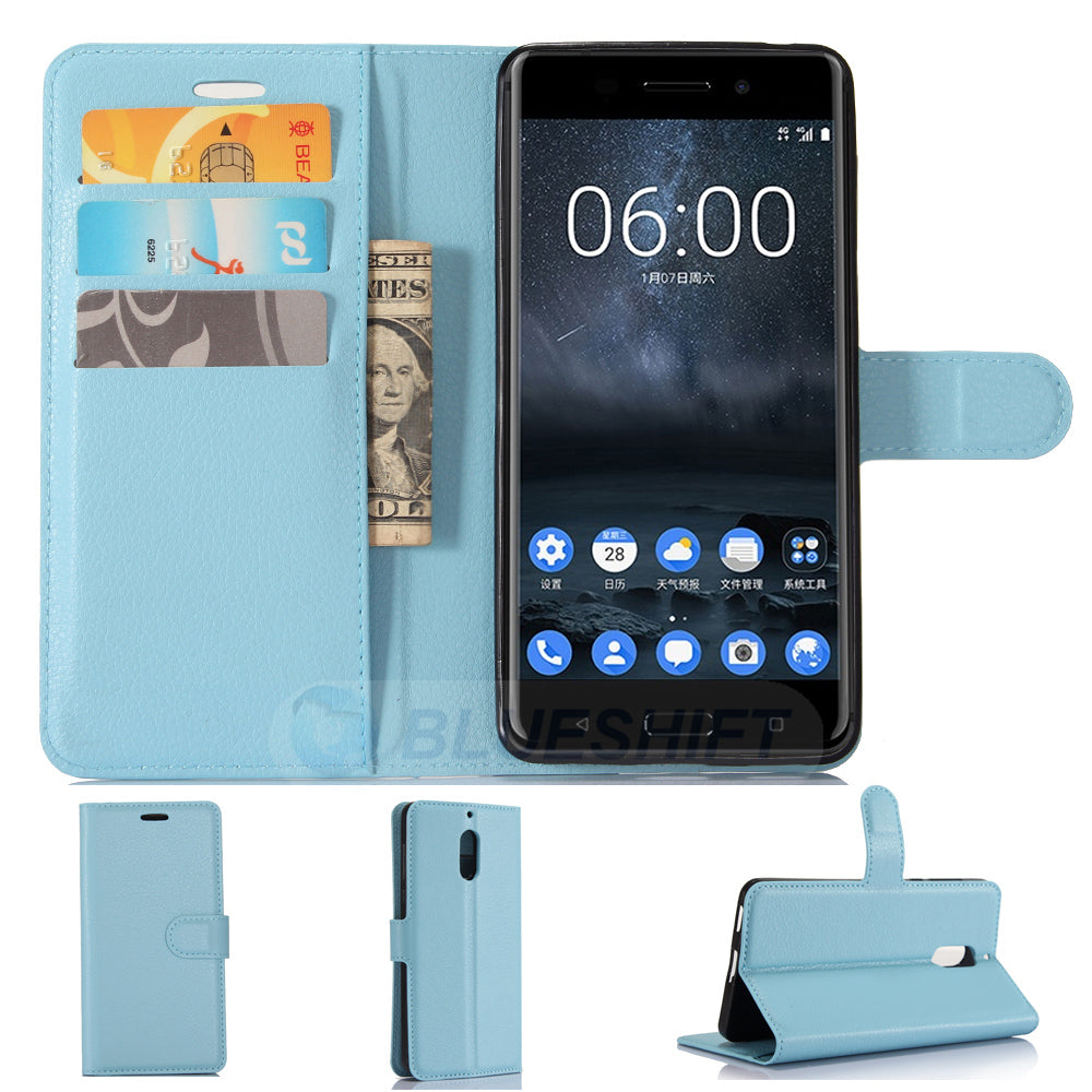 Nokia 6 Pu Wallet Case [Lightblue]
