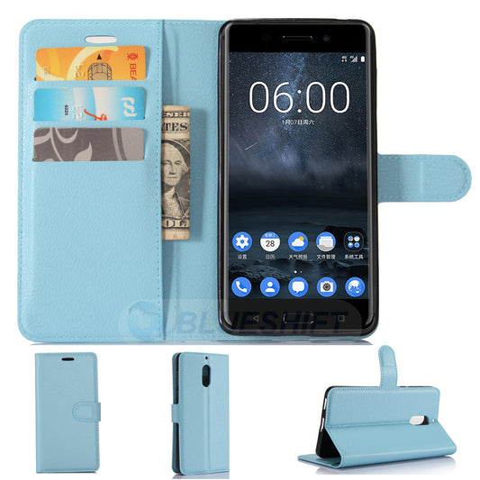 Nokia 6 Pu Wallet Case [Lightblue]