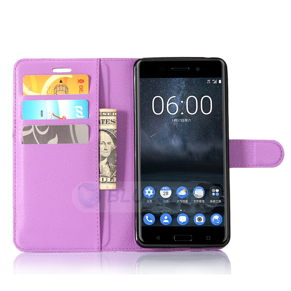 Nokia 6 Pu Wallet Case [Purple]