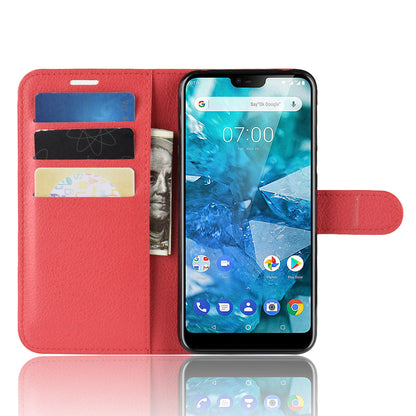 Nokia 7.1 Pu Wallet Case [Red]