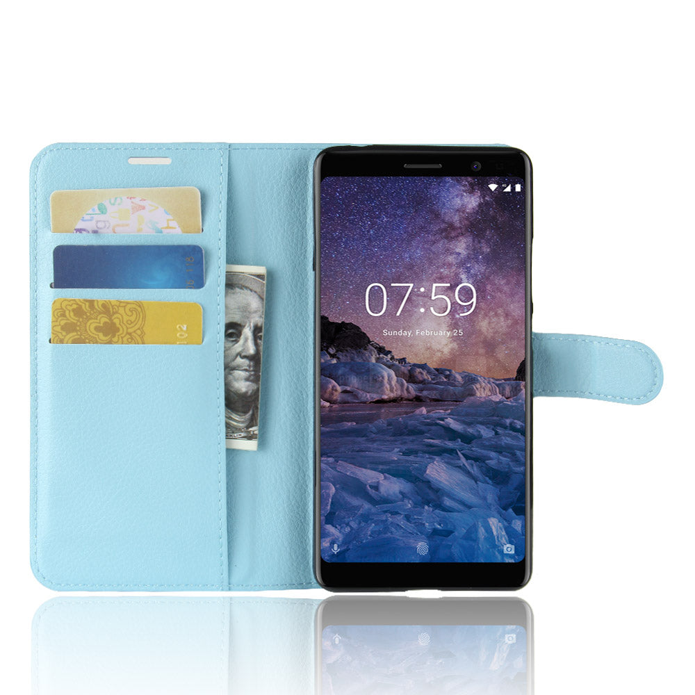 Nokia 7 Plus Pu Wallet Case [Lightblue]