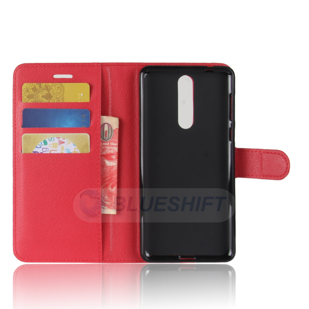 Nokia 8 Pu Wallet Case [Red]