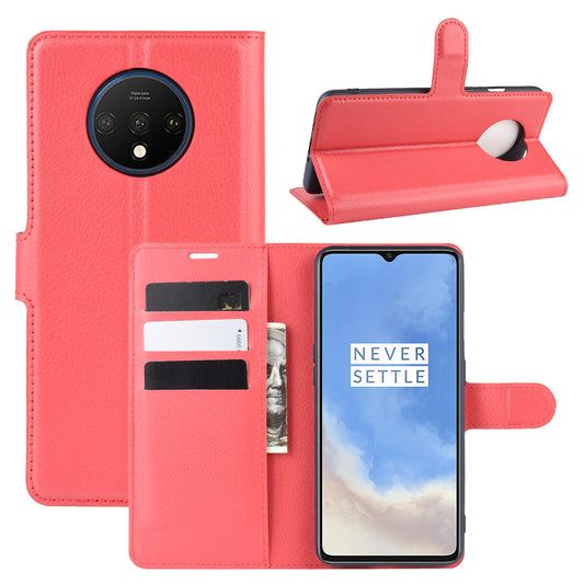 Oneplus 7t Pu Wallet Case [Red]