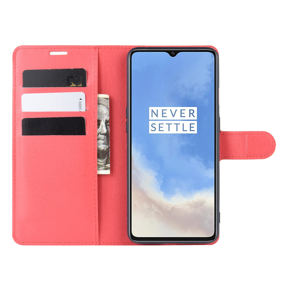 Oneplus 7t Pu Wallet Case [Red]
