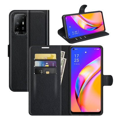 Oppo A94 5g Pu Wallet Case [Black]