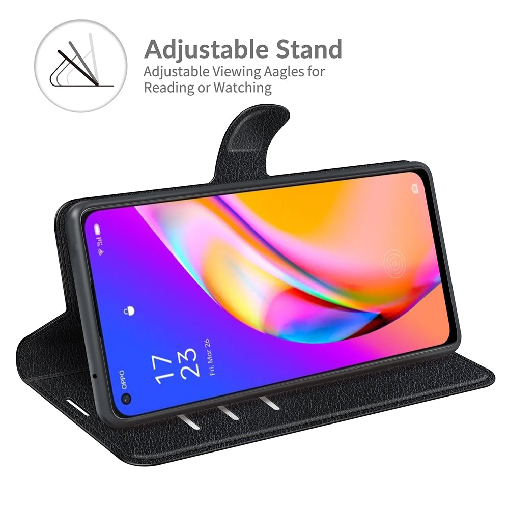 Oppo A94 5g Pu Wallet Case [Black]