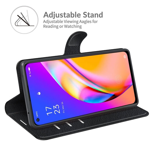 Oppo A94 5g Pu Wallet Case [Black]