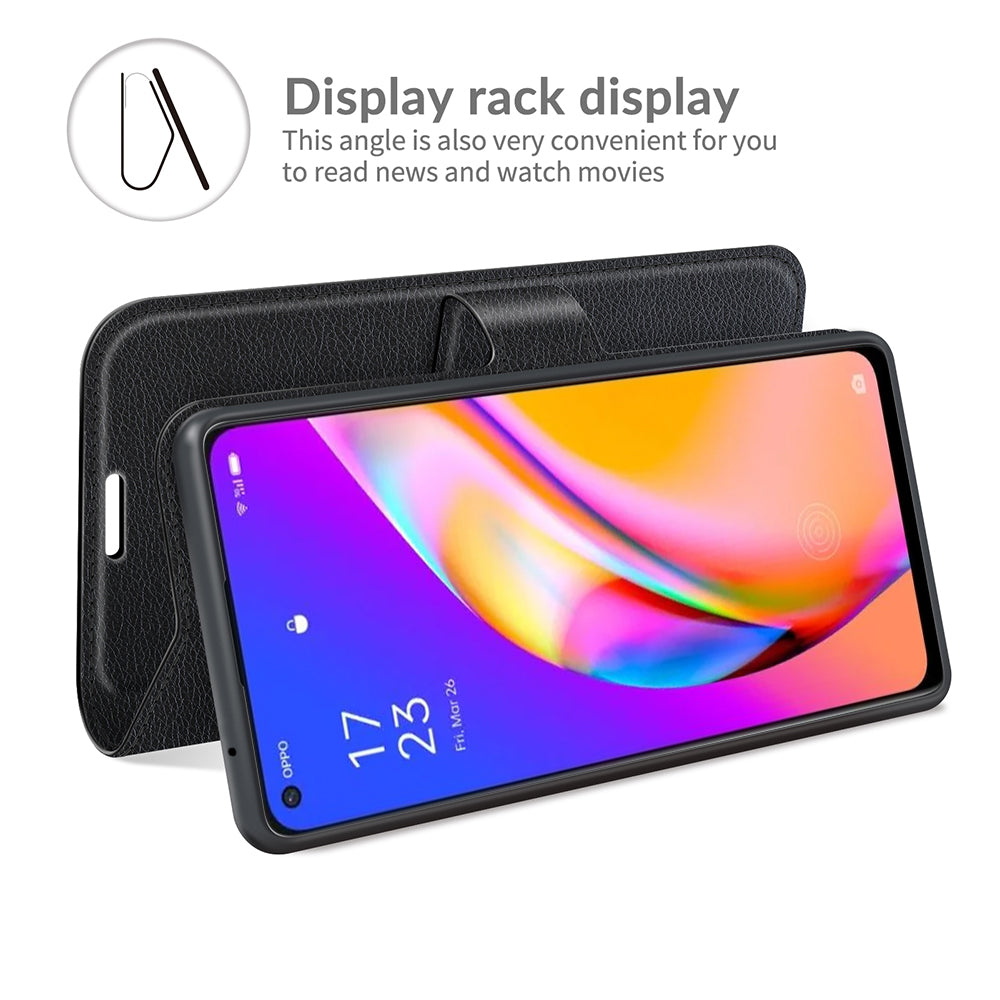 Oppo A94 5g Pu Wallet Case [Black]