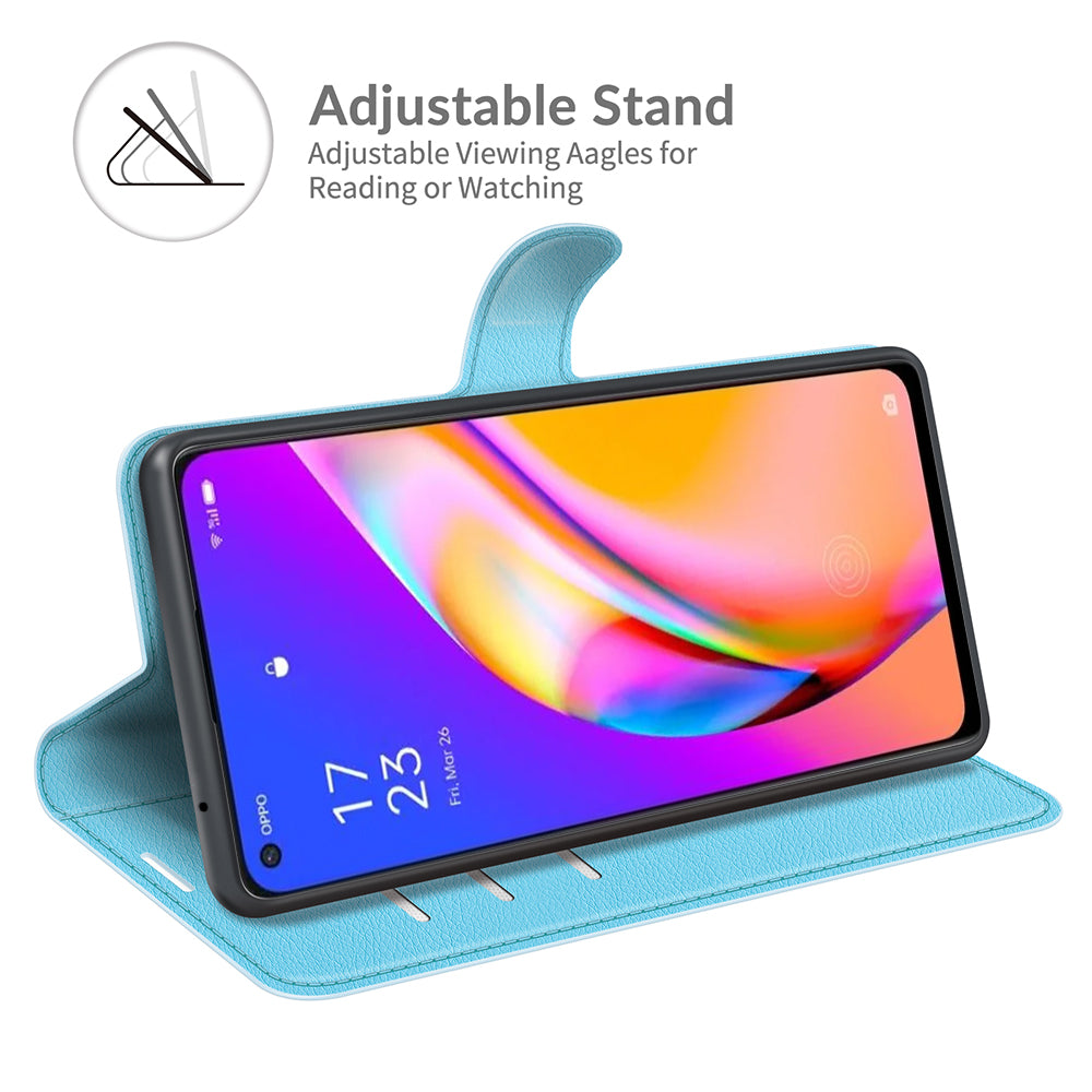 Oppo A94 5g Pu Wallet Case [Lightblue]