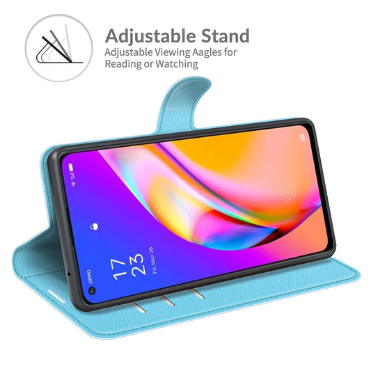 Oppo A94 5g Pu Wallet Case [Lightblue]