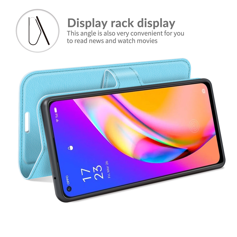 Oppo A94 5g Pu Wallet Case [Lightblue]