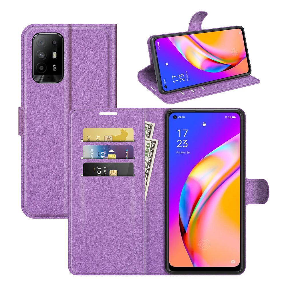 Oppo A94 5g Pu Wallet Case [Purple]