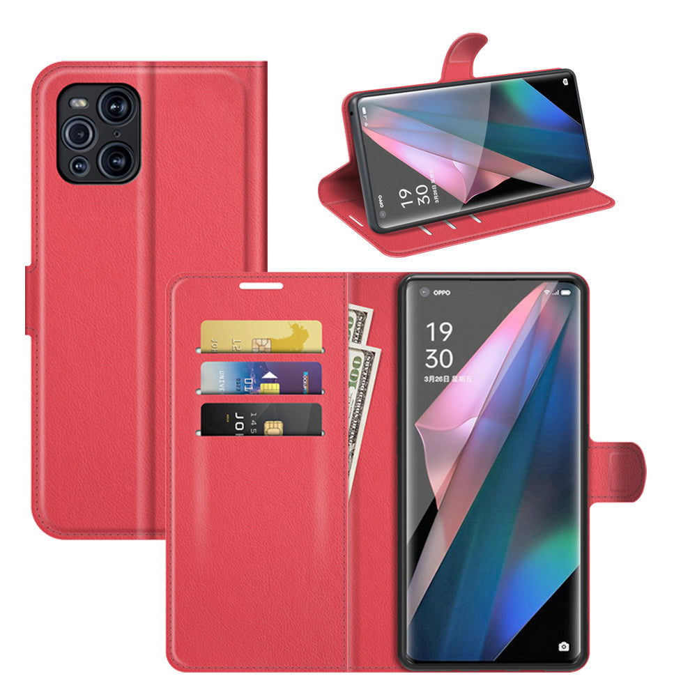 Oppo Find X3 Pro Pu Wallet Case [Red]
