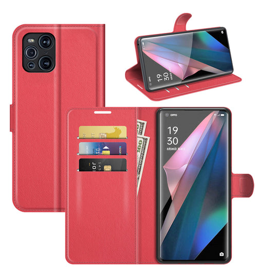 Oppo Find X3 Pro Pu Wallet Case [Red]