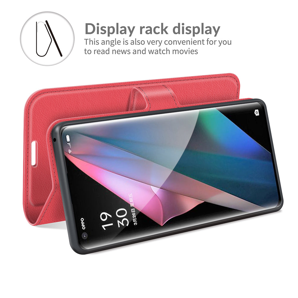 Oppo Find X3 Pro Pu Wallet Case [Red]