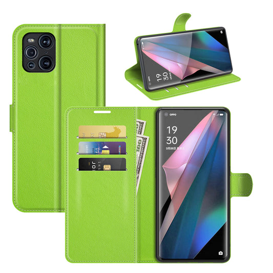 Oppo Find X3 Pro Pu Wallet Case [Green]