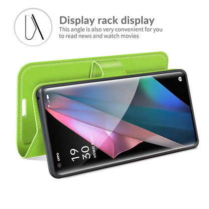 Oppo Find X3 Pro Pu Wallet Case [Green]