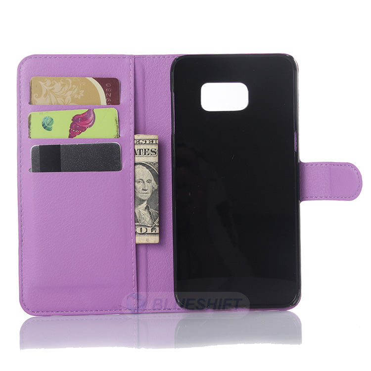 Galaxy S6 Edge Plus Pu Wallet Case [Purple]