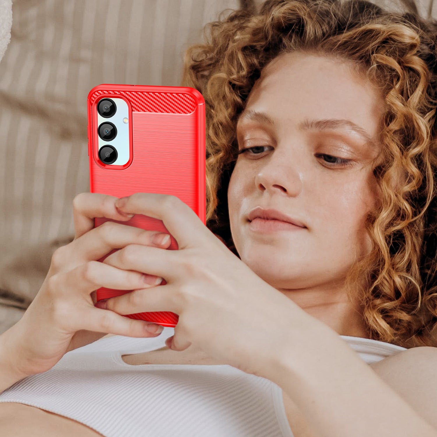 Galaxy A16 5G Carbon Fibre Case [Red]