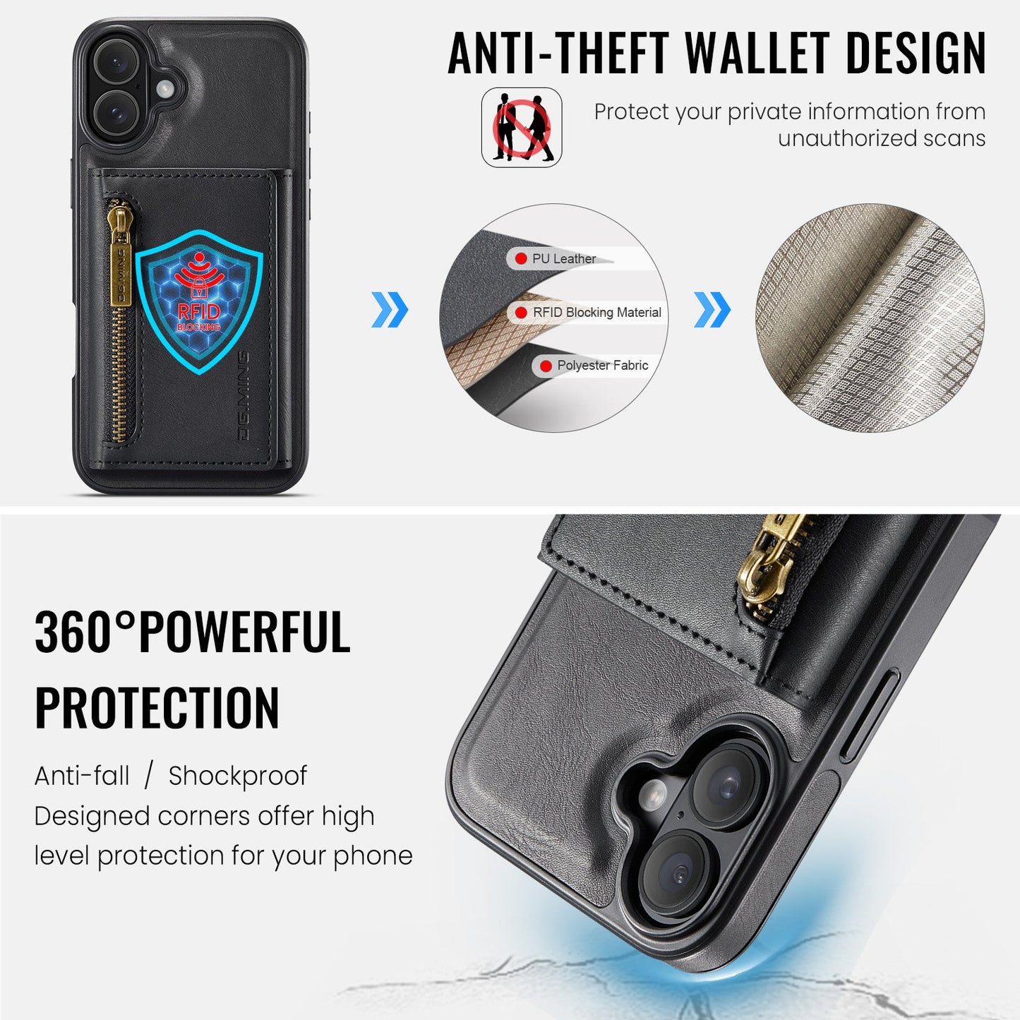 Apple iPhone 16 Magnetic Wallet [Black]