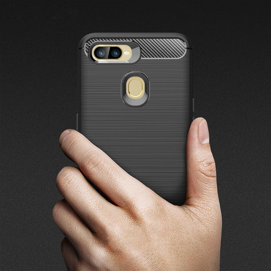 OPPO AX5s Carbon Fibre Case Black