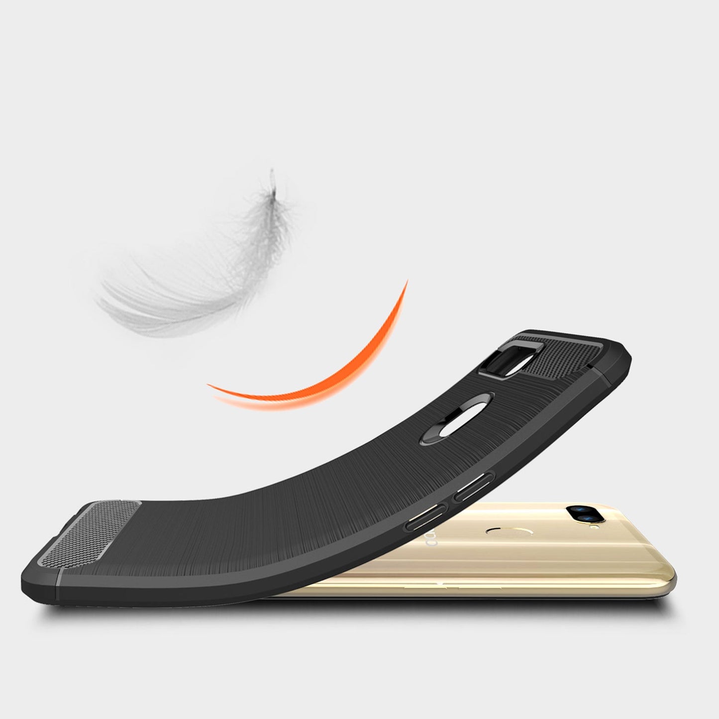 OPPO AX5s Carbon Fibre Case Black