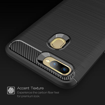 OPPO AX5s Carbon Fibre Case Black