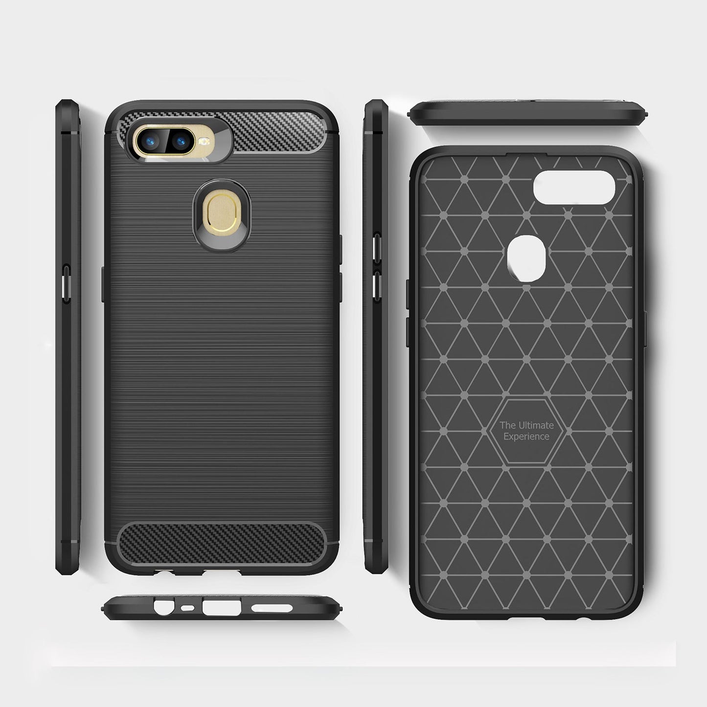 OPPO AX5s Carbon Fibre Case Black