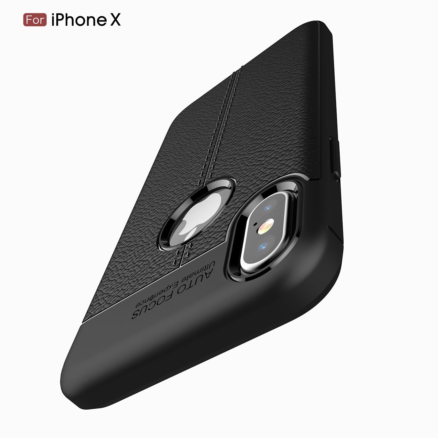 Apple iPhone X/XS Leather Texture Case Red