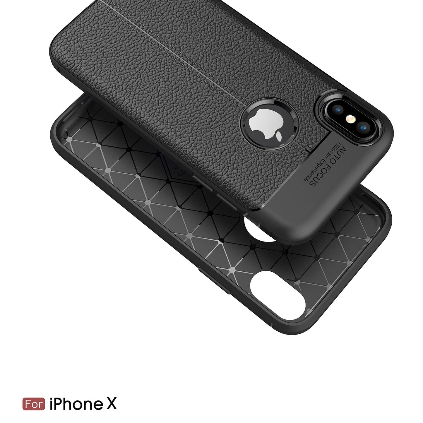Apple iPhone X/XS Leather Texture Case Red