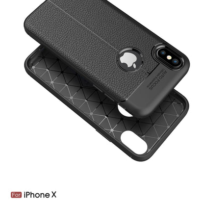Apple iPhone X/XS Leather Texture Case Red