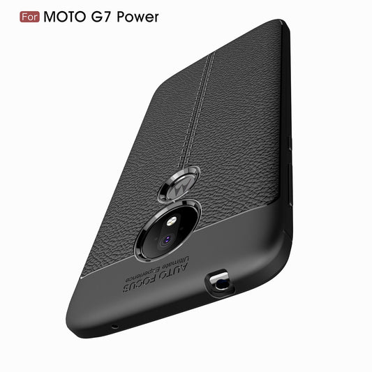 Moto G7 Power Leather Texture Case Black
