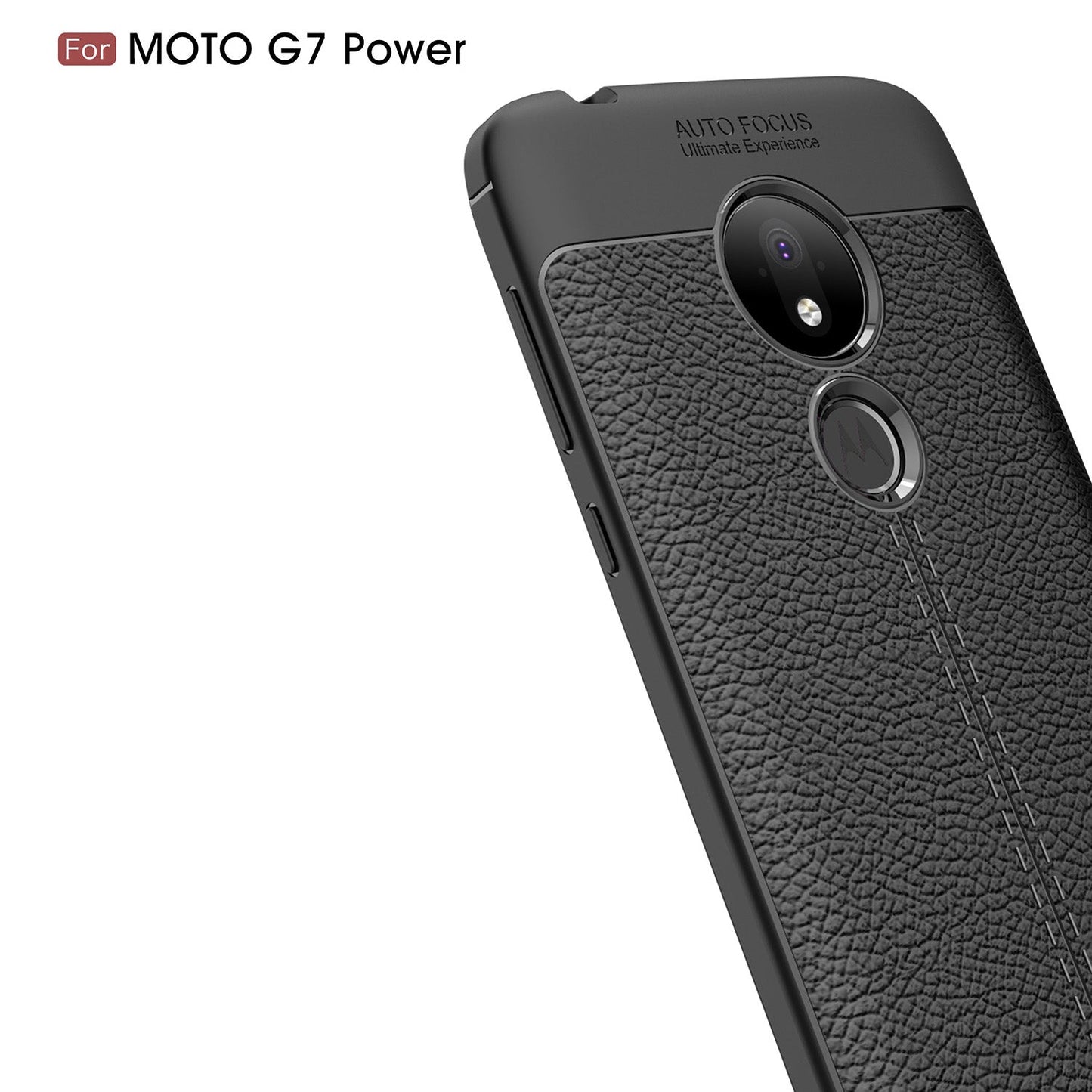 Moto G7 Power Leather Texture Case Black