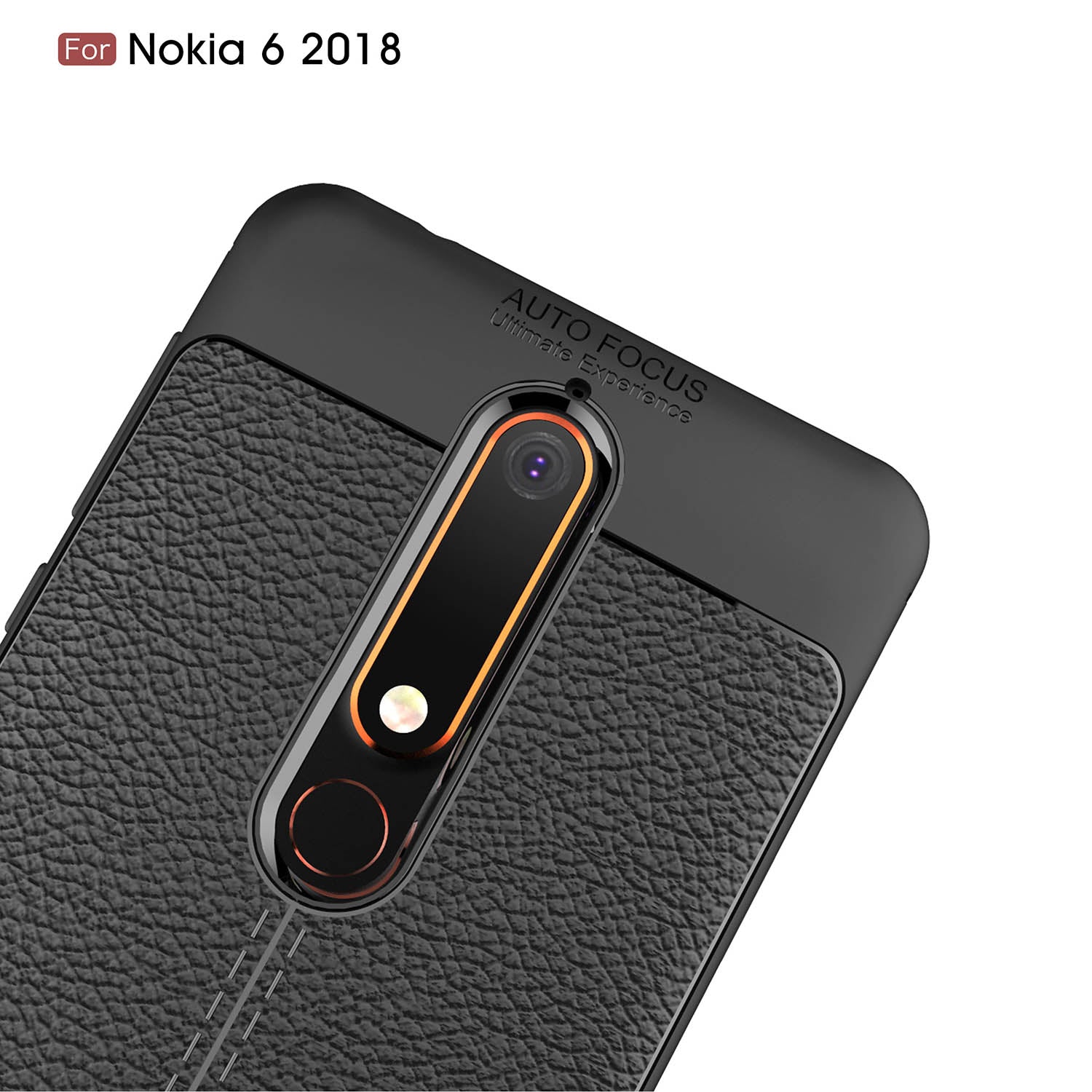 Nokia 6.1 Leather Texture Case Red