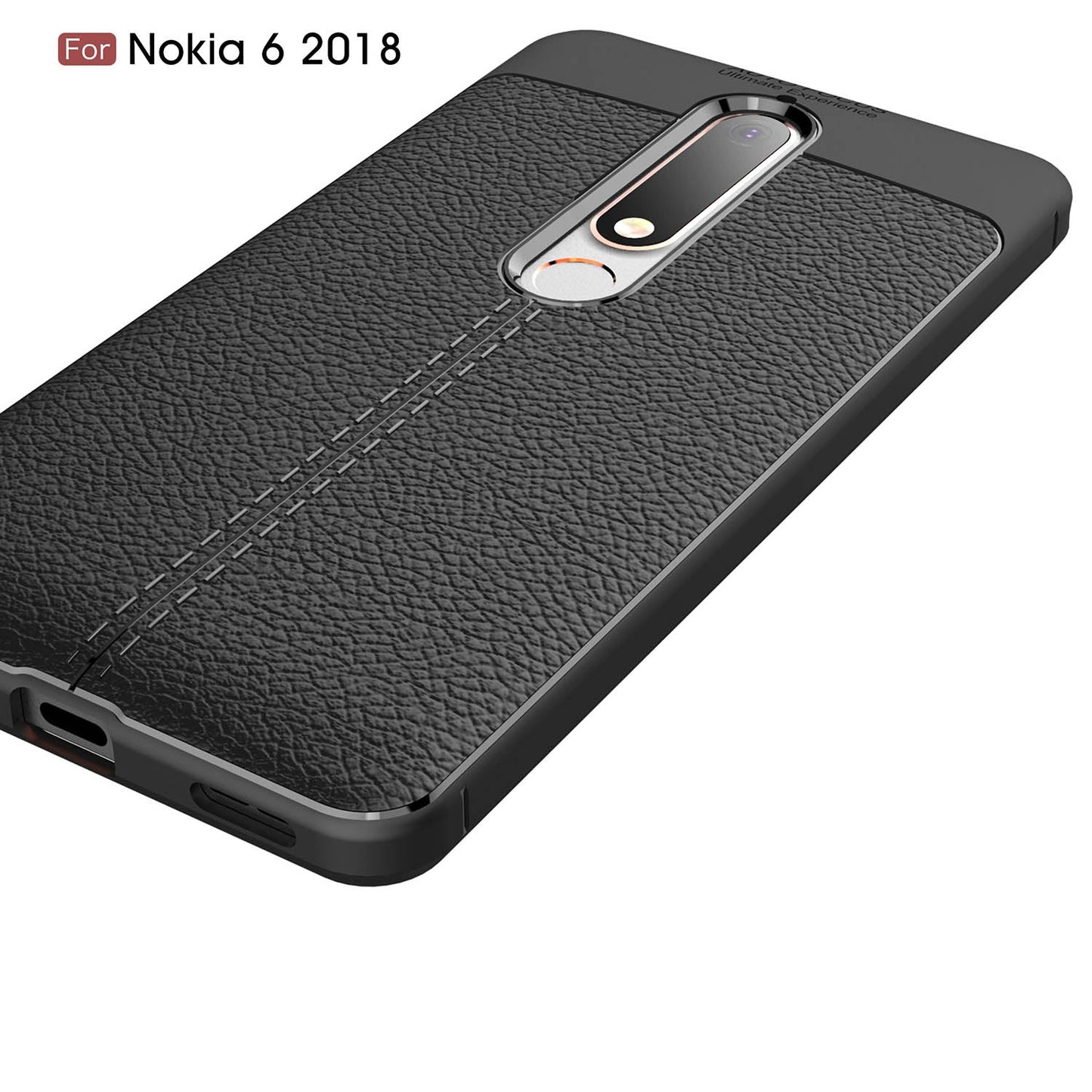 Nokia 6.1 Leather Texture Case Red