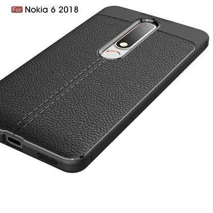 Nokia 6.1 Leather Texture Case Red