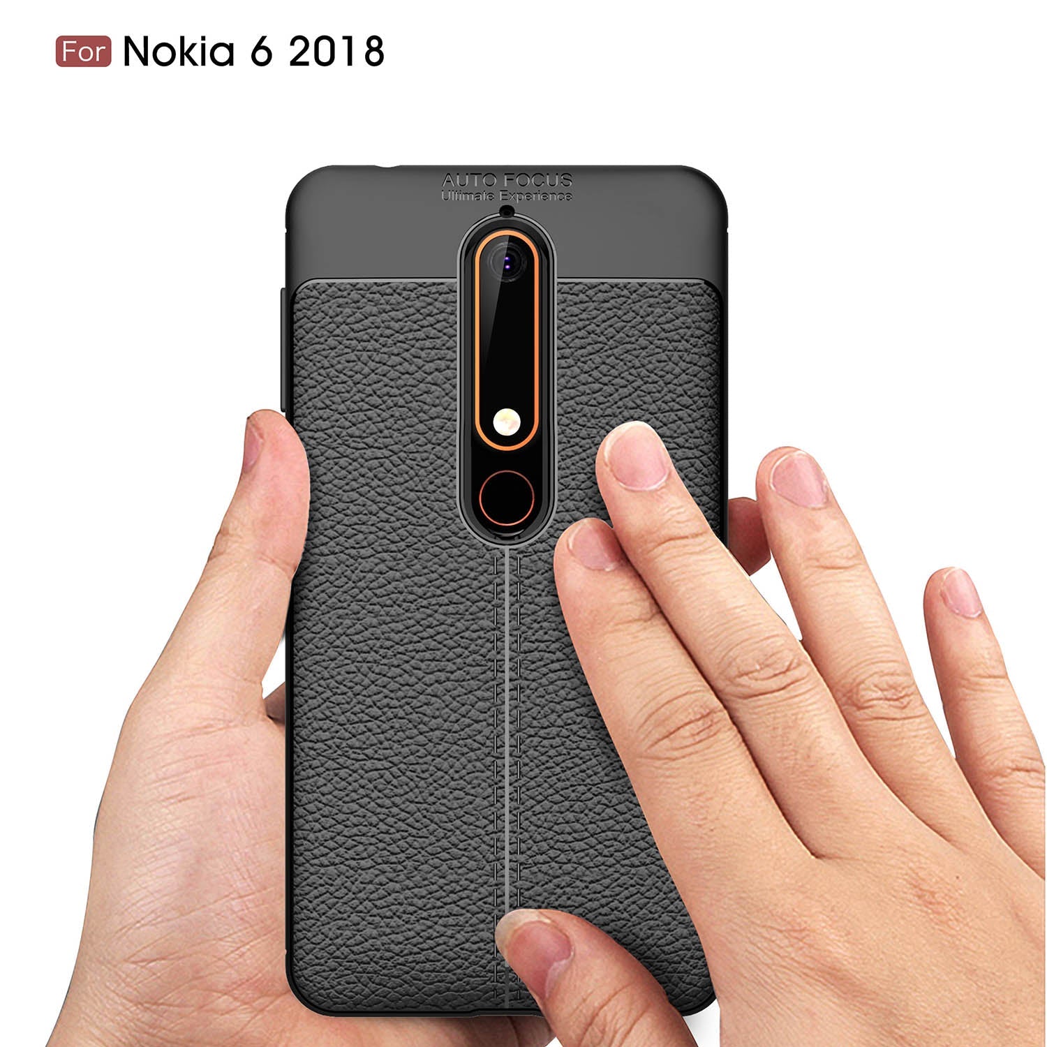 Nokia 6.1 Leather Texture Case Red