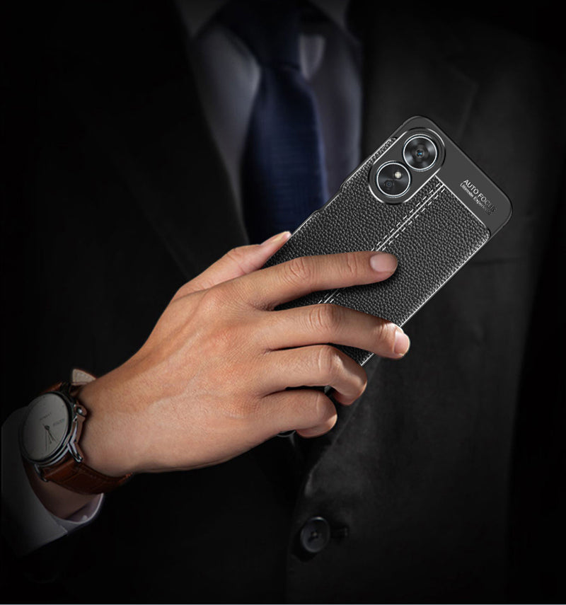 OPPO A17 Leather Texture Case Navy