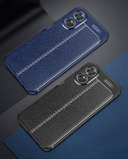 OPPO A17 Leather Texture Case Navy
