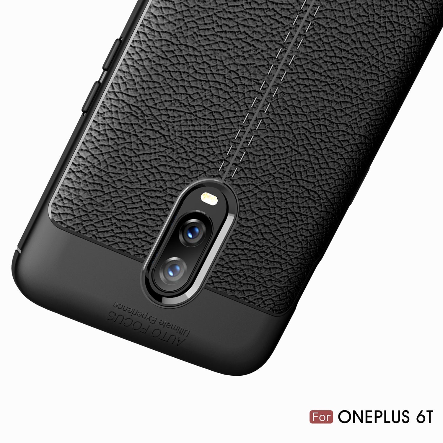 Oneplus 6T Leather Texture Case Black